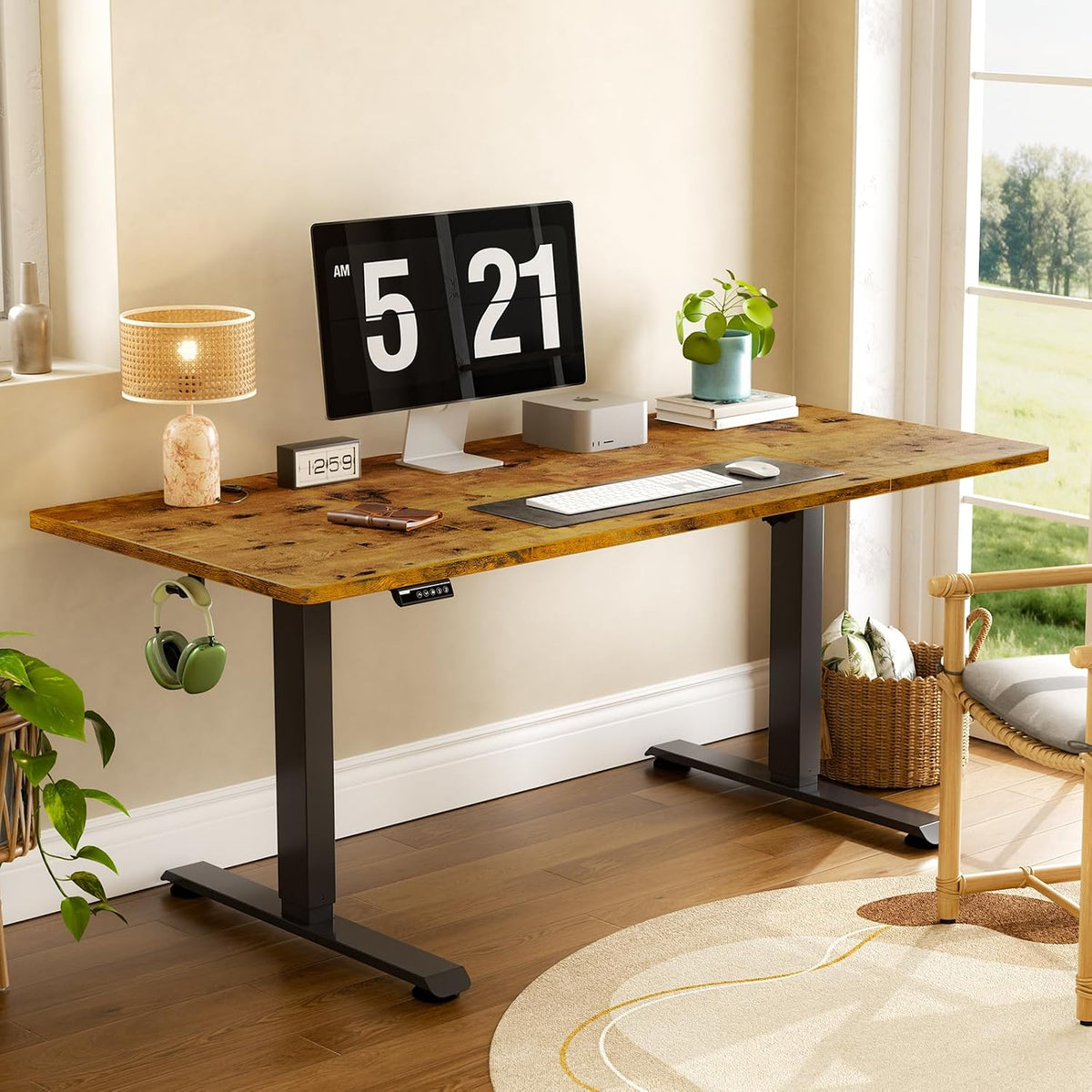Veken 63"x28" Wider Large Standing Desk, Electric Height Adjustable...