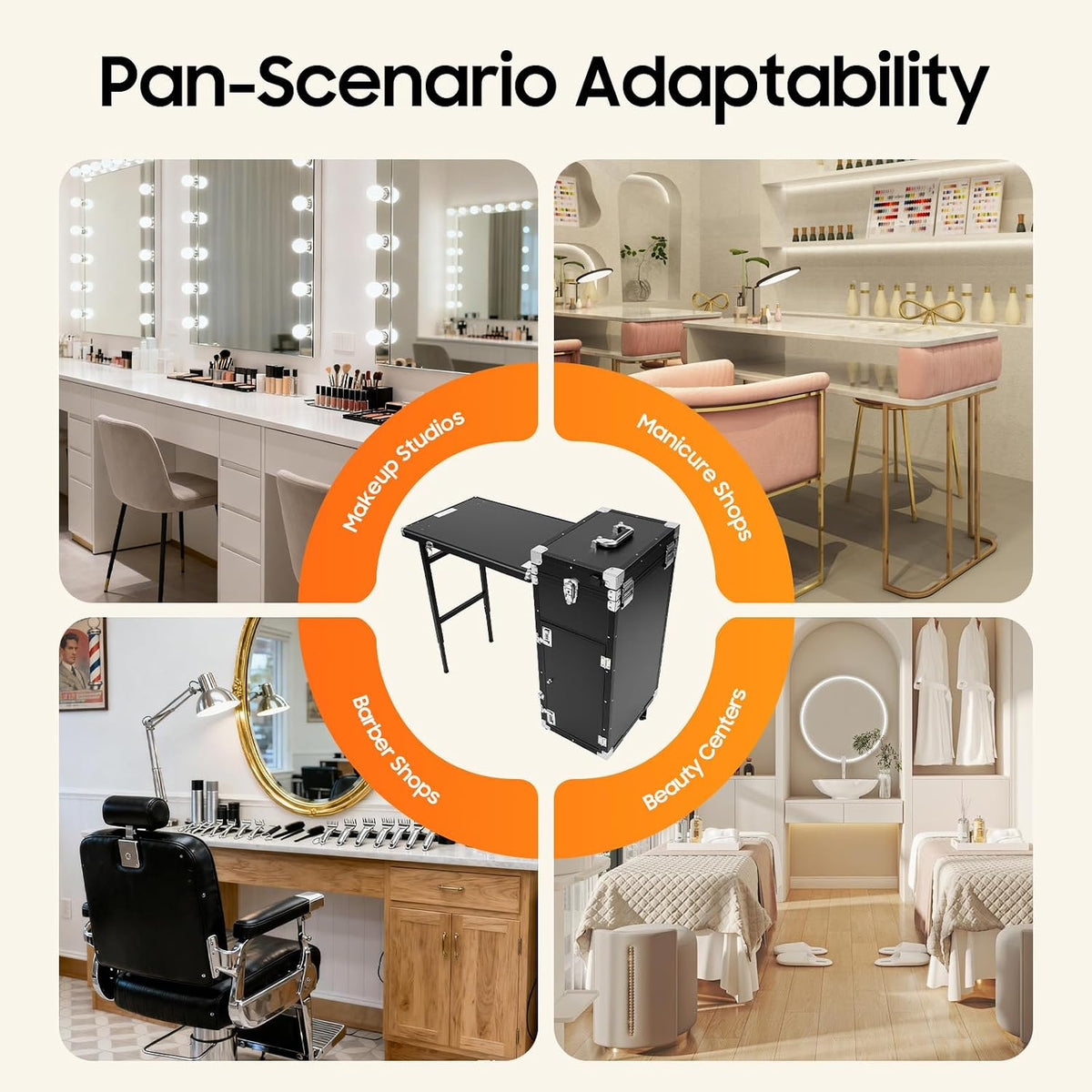 Manicure Table for Nail Technicians, Nail Table Mobile Station Rolling Makeup...