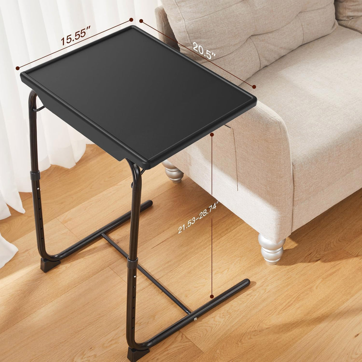 HUANUO Adjustable TV Tray Table - Foldable TV Tray with 6 Height & 3 Tilt...