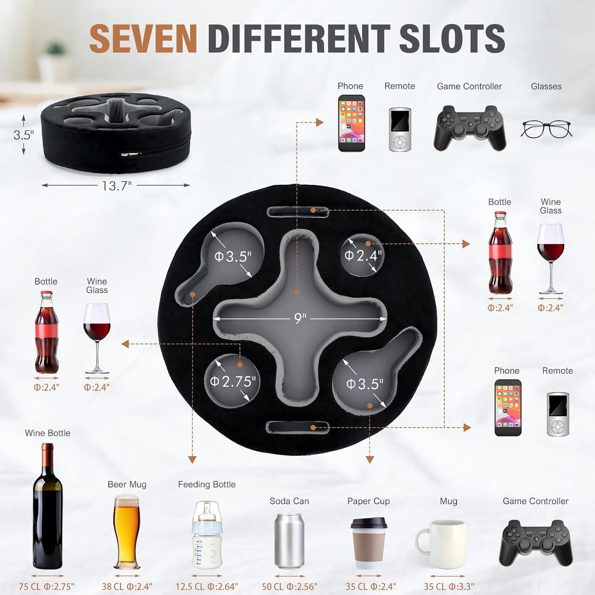INNO STAGE Couch Cup Holder Pillow Sofa Caddy Buddy
