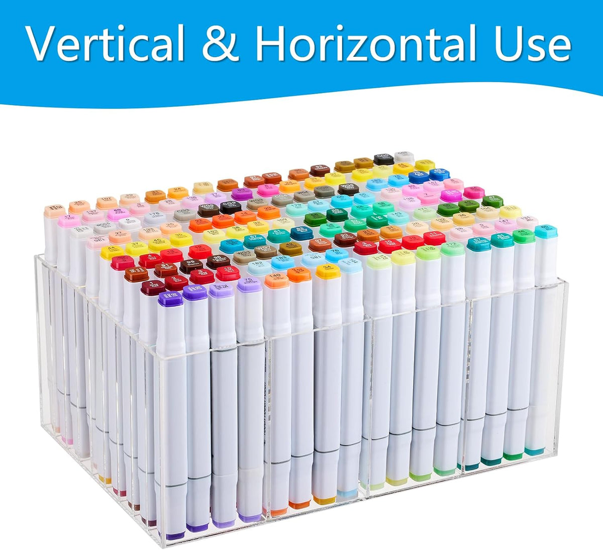 Acrylic Marker Organizer for 144 Markers, Large Capacity Alcohol Marker Stora...