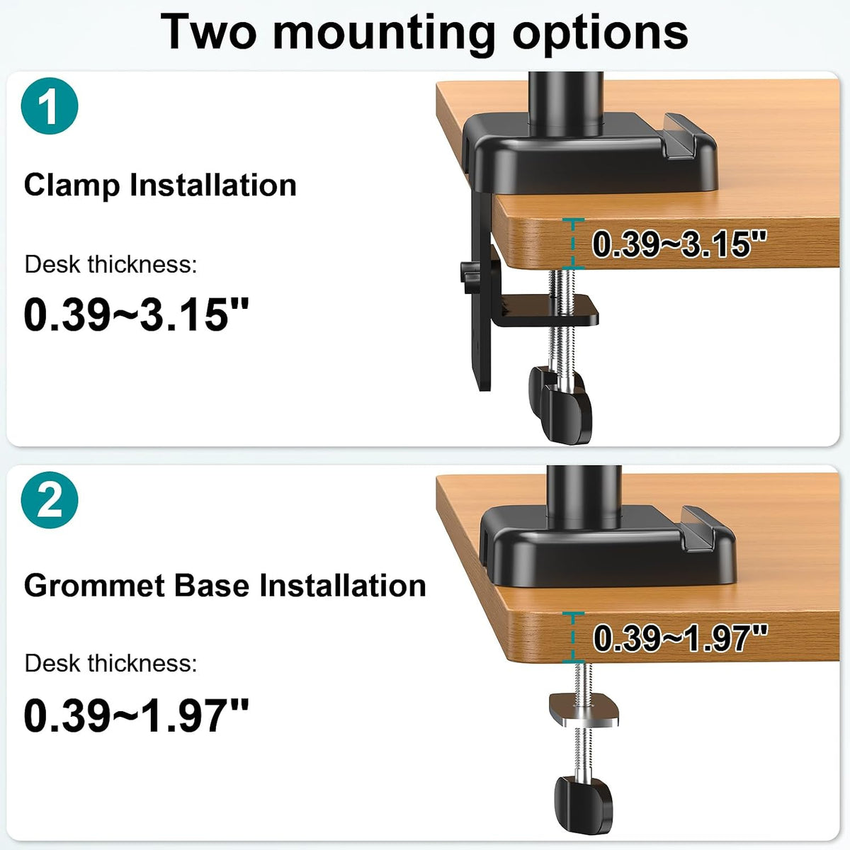 MOUNT PRO Triple Monitor Mount for 13-27 inch Screens, 3 Monitor Desk Mount, ...