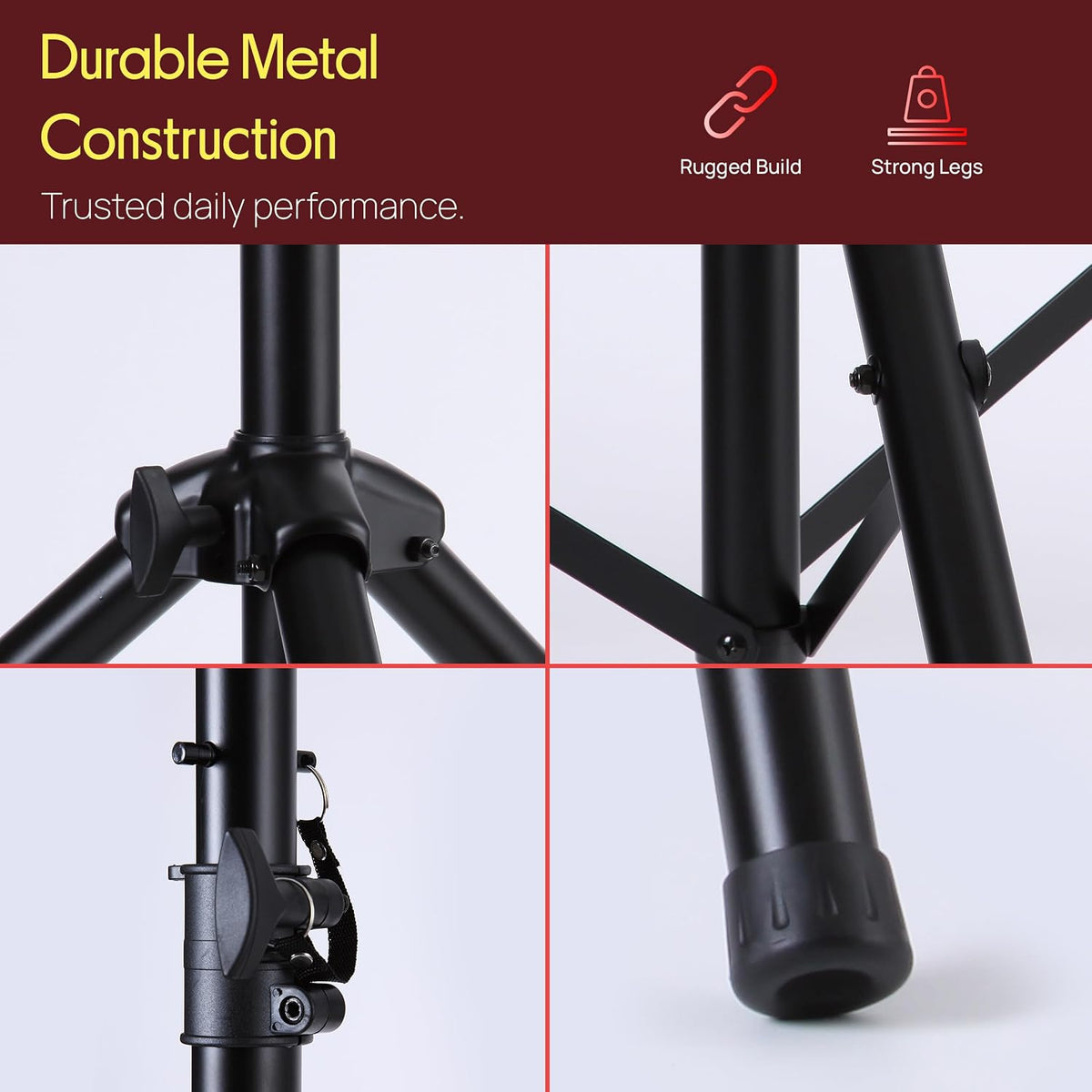 Pyle Universal Dual PA DJ Tripod 2 Speaker Stand Kit with Adjustable Height &...