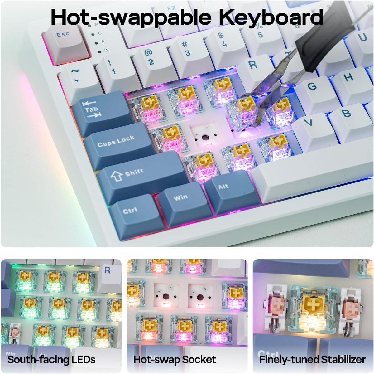 EPOMAKER TH108 PRO Full Size Mechanical Keyboard with Screen & Knob