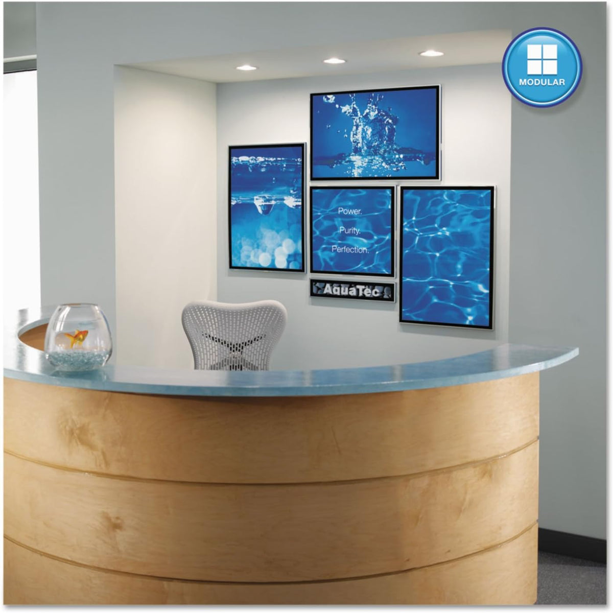 Quartet Matrix Modular Magnetic Whiteboard, 16" x 16", Includes Tra...