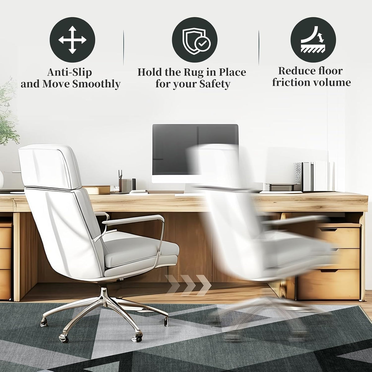 Office Chair Mat for Hardwood Floor & Tile Floor,48"X 60"-Triangle