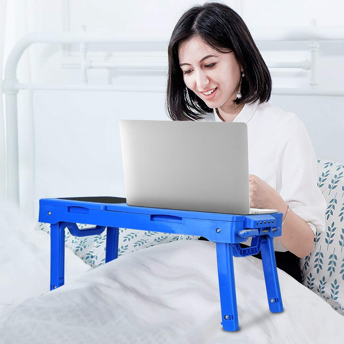 Moclever Laptop Table for Bed-Multi-Functional Laptop Bed Table Tray with Int...