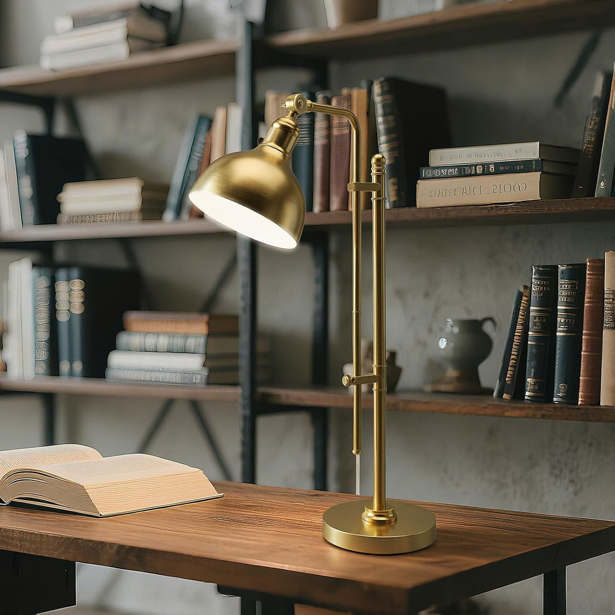 PARTPHONER Industrial Adjustable Desk Lamp for Home Office, Farmhouse Table l...