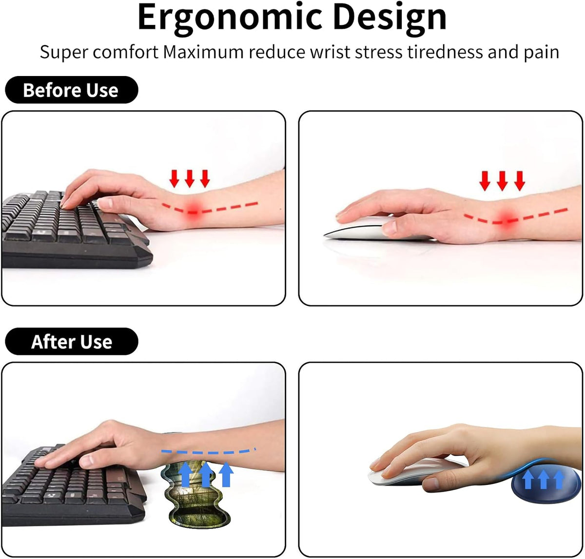 Gaming Mouse Pad Set with Wrist Support, 31.5"x11.8" Large Non-Slip...