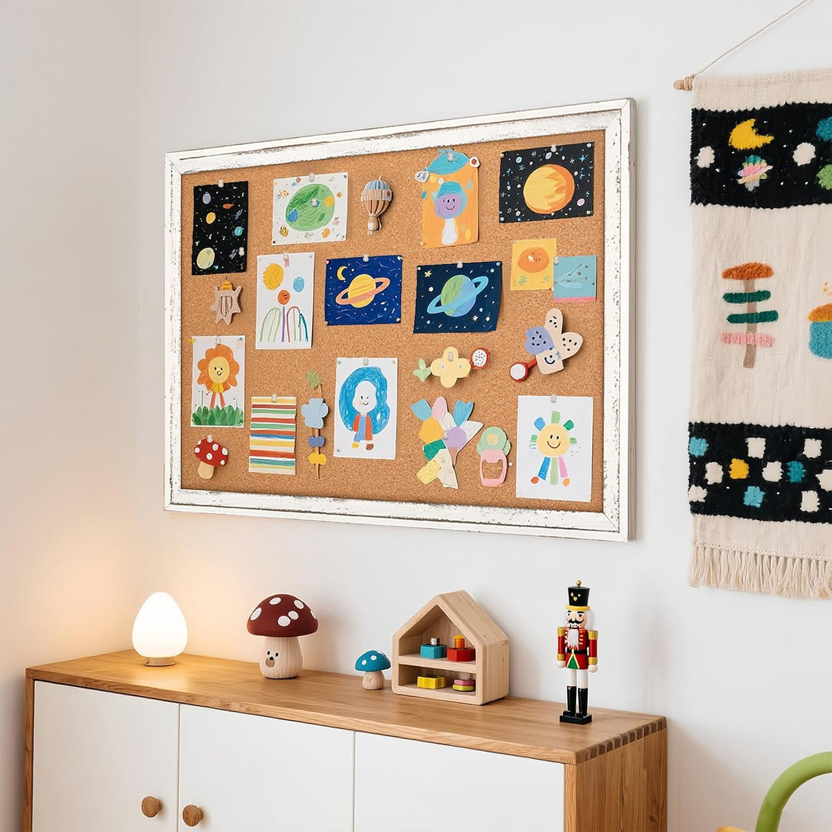Cork Board Bulletin Board, 36"x24" Corkboard for Wall