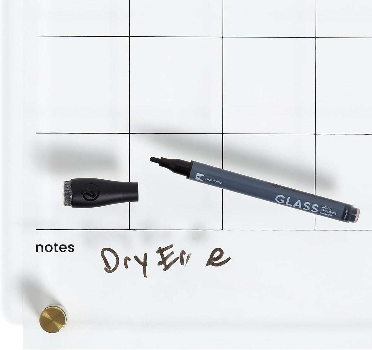 U Brands Clear Acrylic Dry Erase White Board for Wall, Calendar, Gold