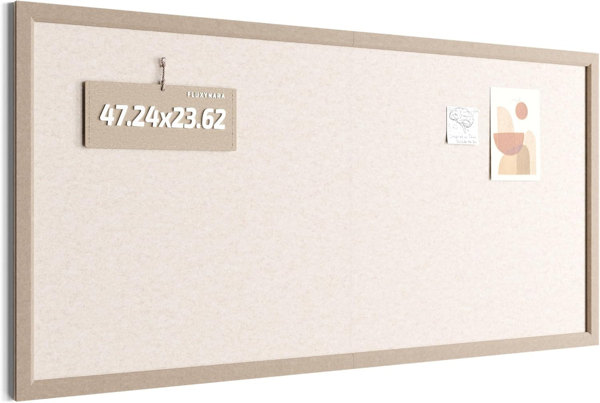 Fluxynara Framed Felt Bulletin Board, 47.2" x 23.6", Oatmeal