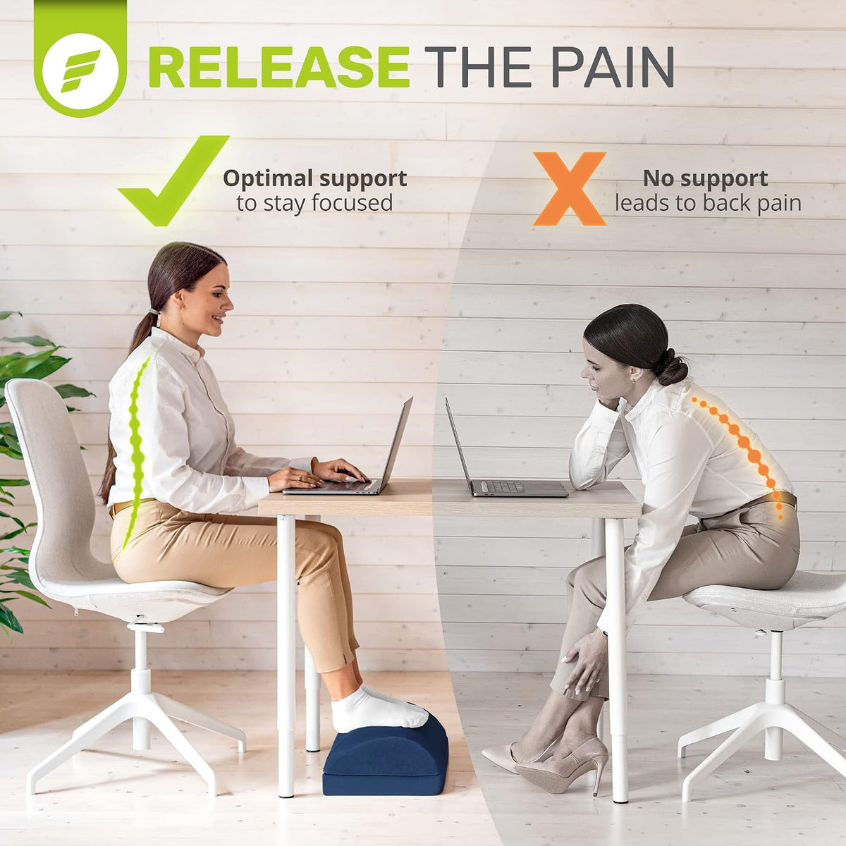 ErgoFoam Foot Rest - Chiropractor-Endorsed Orthopedic Teardrop Design 2in1 Ad...