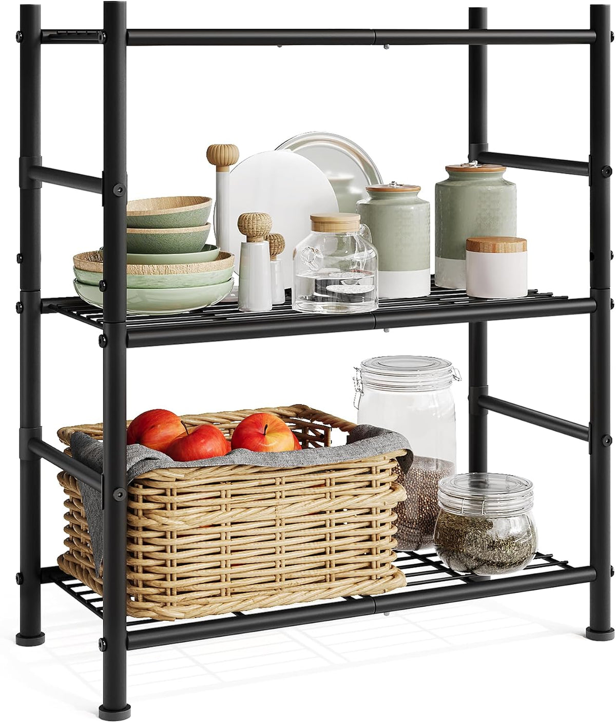 SONGMICS 3-Tier Storage Shelf, Steel Wire Organizer Rack