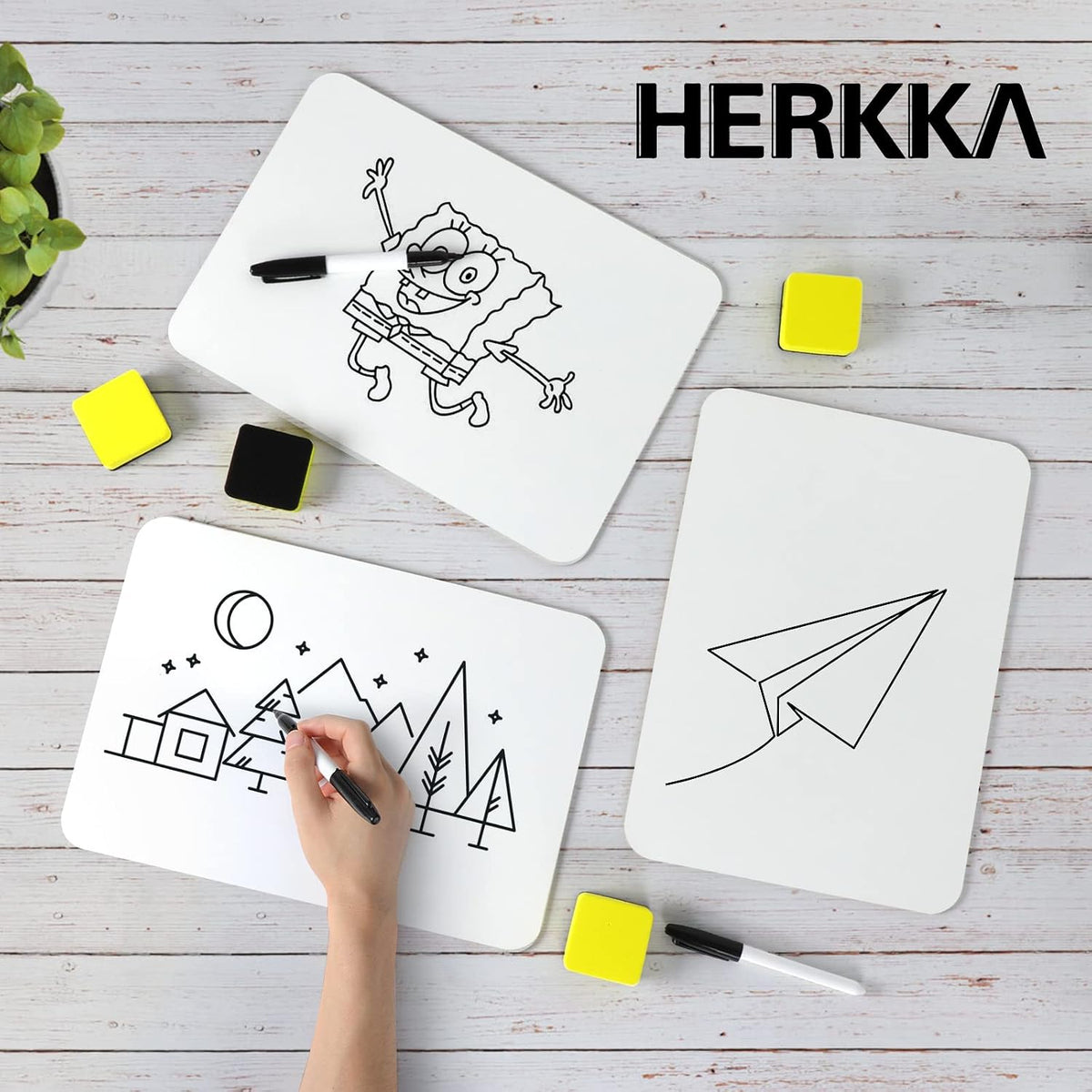 Dry Erase Lapboards, HERKKA 32 Pack Double Sided Dry Erase Lap Boards 9 x 12....