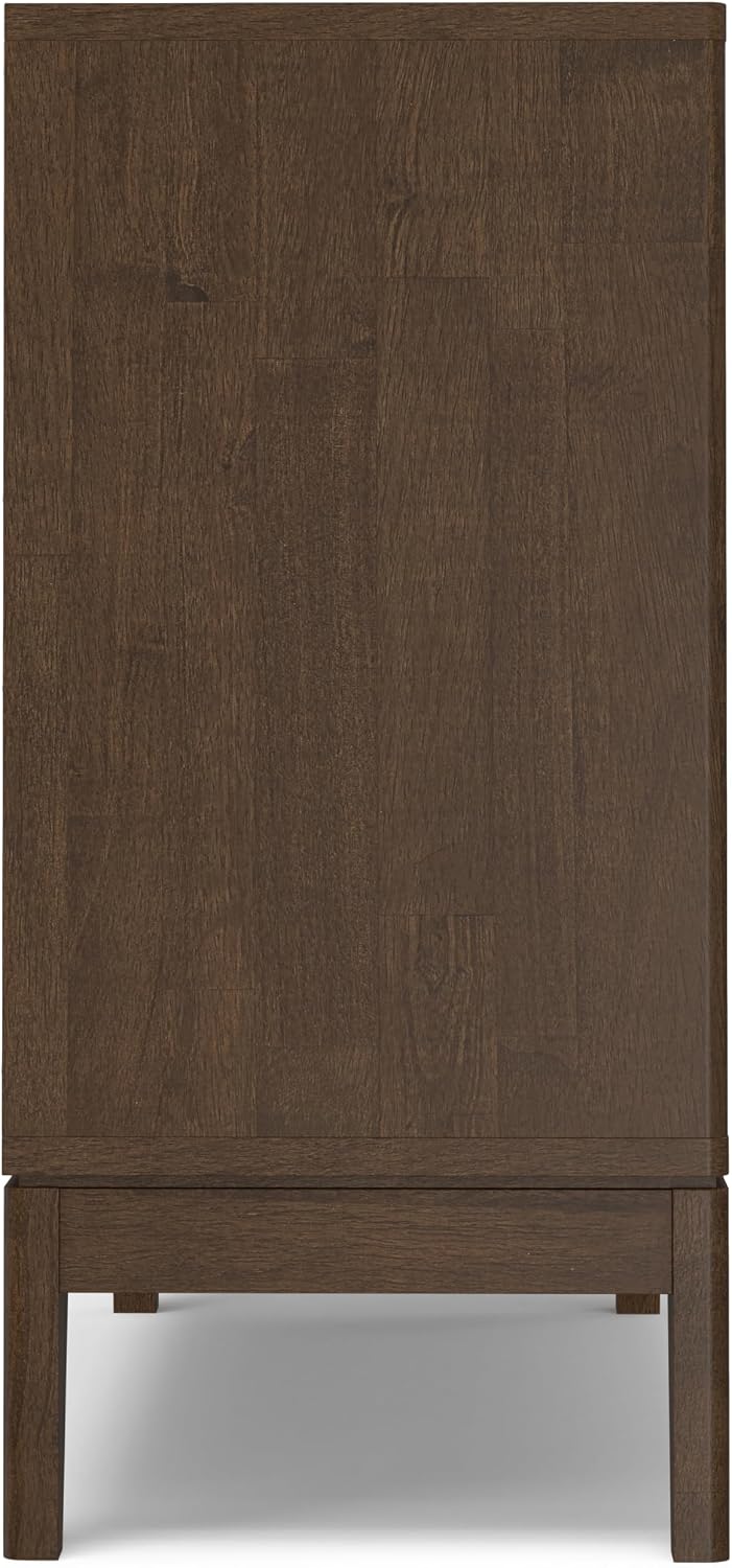 SIMPLIHOME Harper 38" Wide Solid Wood 2-Door Buffet in Walnut Brown