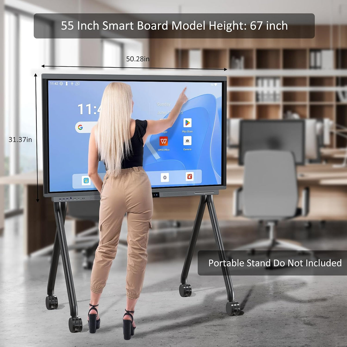 Shiarffe R9 55" Smart Board 16GB+256GB, Built-in 50MP AI Camera