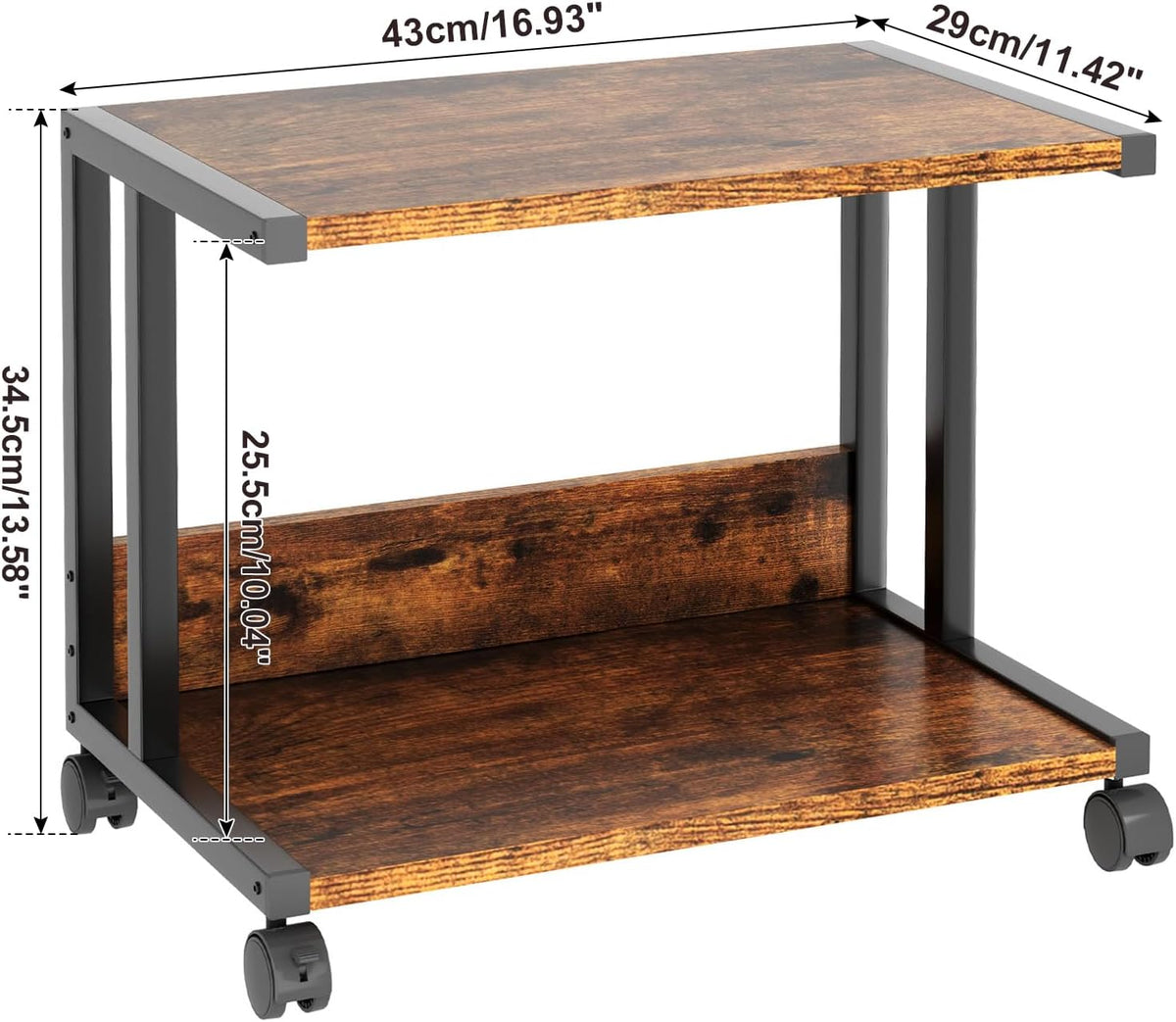 IBUYKE 2 Tier Printer Cart,Under Desk Printer Stand TLJ007H