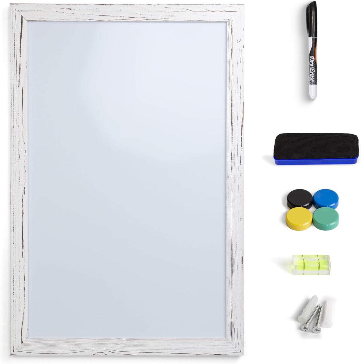 Real Wooden Framed Magnetic Dry Erase Whiteboard, 24" X 36", Vertic...