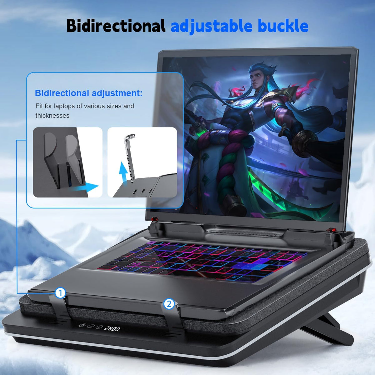 IETS GT600 Laptop Cooling Pad Equipped with Gigantic Turbo-Fan(5.5inch Diamet...