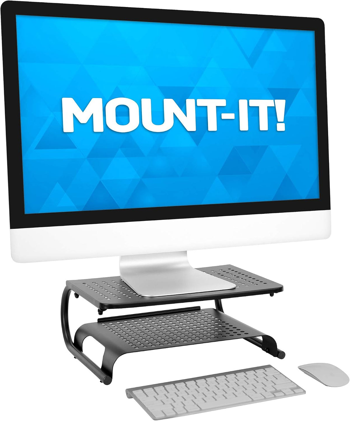 Mount-It! 2 Tier Desk Organizer Riser | Computer Monitor Stand with Keyboard ...