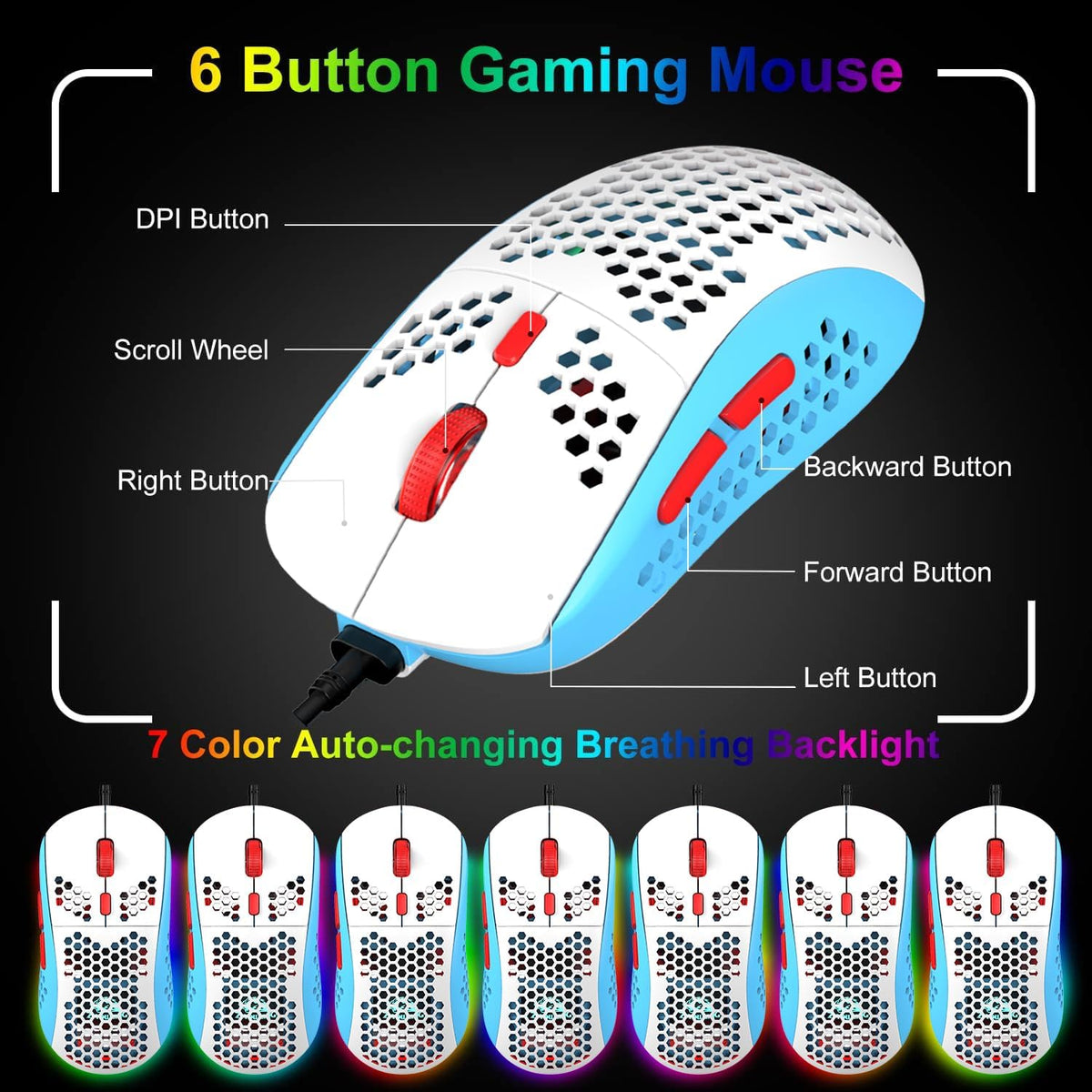 60% Gaming Keyboard and Mouse Combo Samll Mini RGB Backlight Mechanical Feeli...