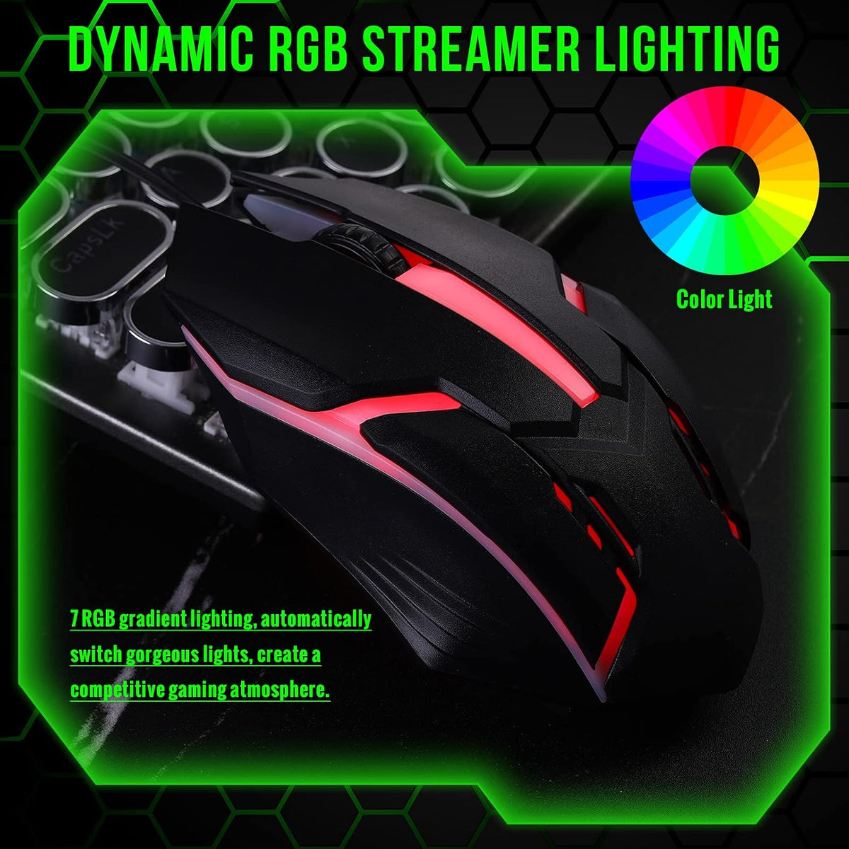 Sratte 30 Pack Black USB Wired Mouse Bulk 1200 DPI RGB Optical Computer Mouse...