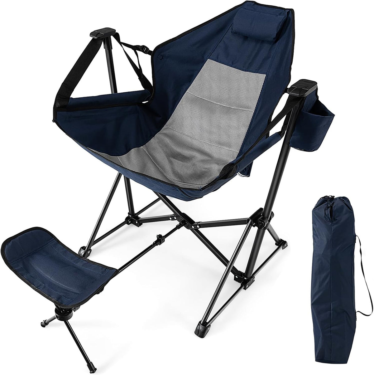 KOTEK Hammock Chair, Portable Camping Chair with Retractable Footrest, Adjust...