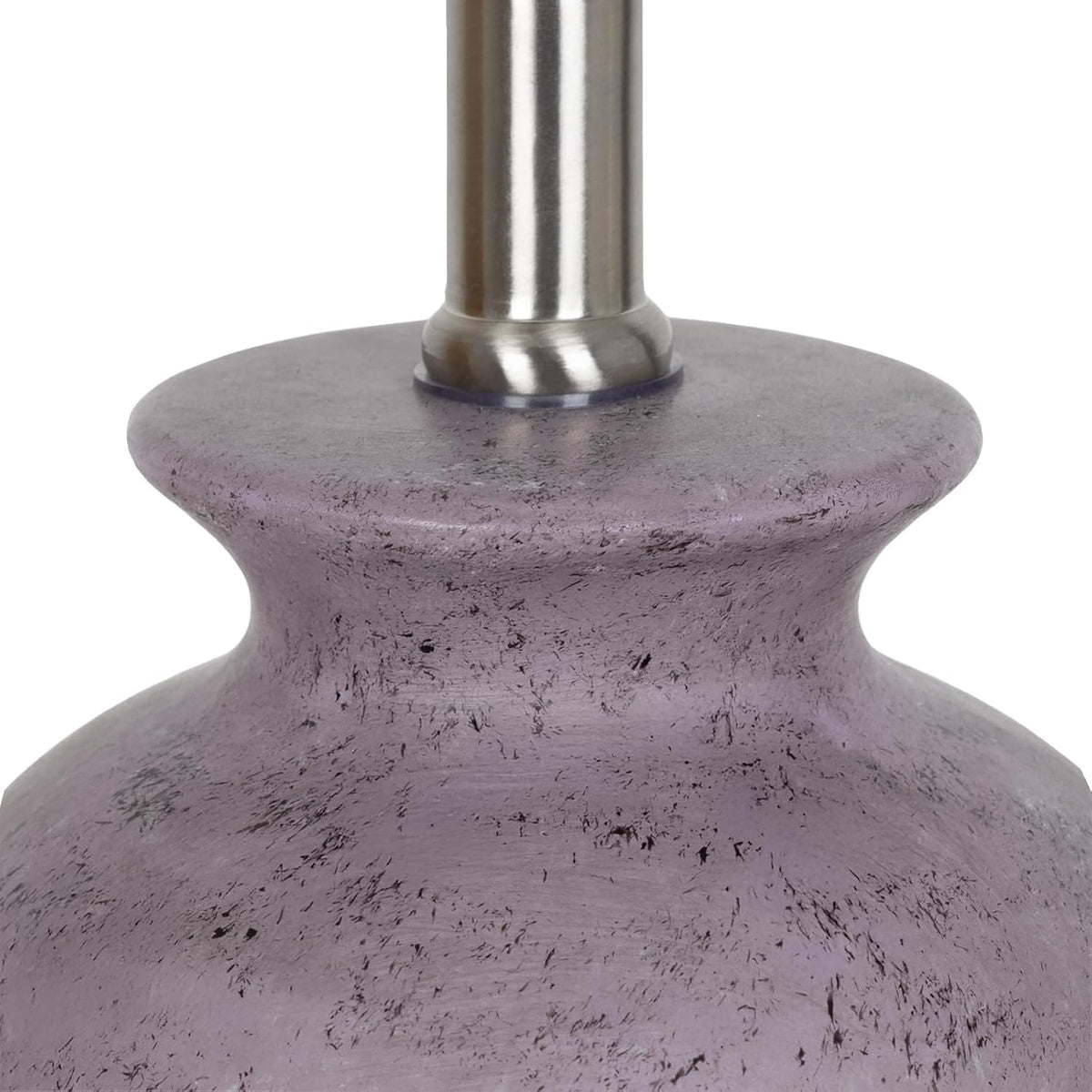 Cinkeda 22" Rustic Purple (Gray Undertones) Farmhouse Table Lamp Ceramic...