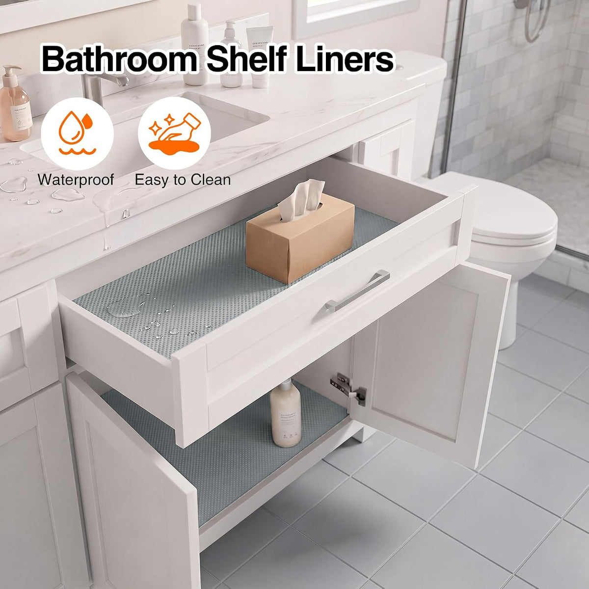 Shelf Liners for Kitchen Cabinets 16-inch: Non-Adhesive 16" W x 300" L