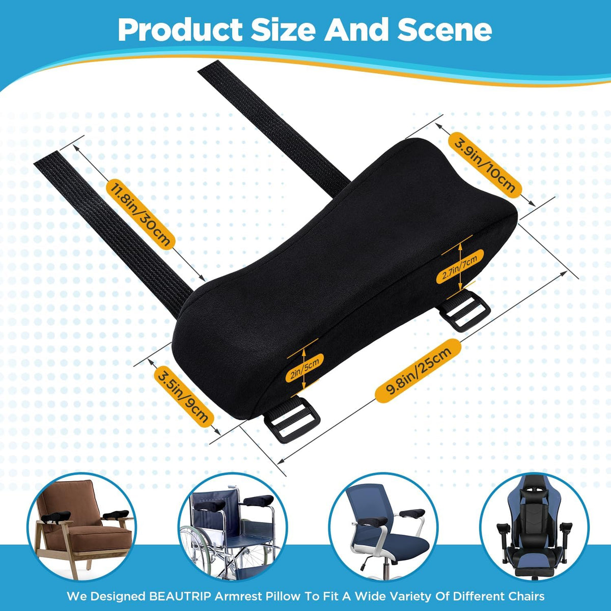 BEAUTRIP Ergonomic Armrest Pads- Office Chair Arm Rest Cover Pillow - Elbow S...