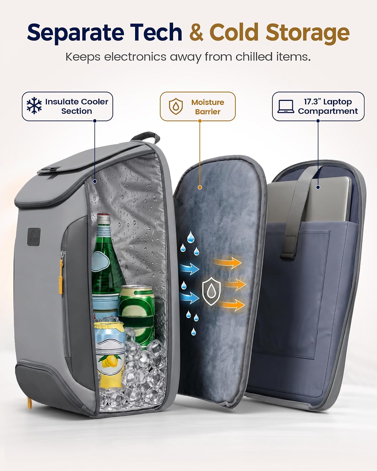 MATEIN HER Cooler Backpack for Women with Hook-and-Loop Top Lid for Beach