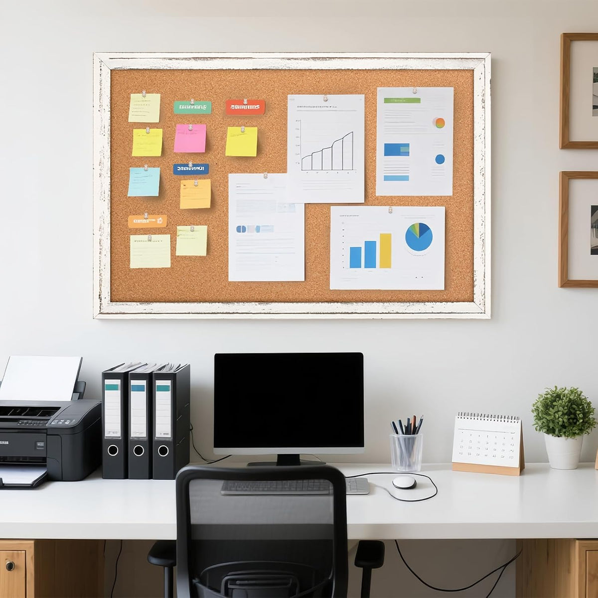 Cork Board Bulletin Board, 36"x24" Corkboard for Wall
