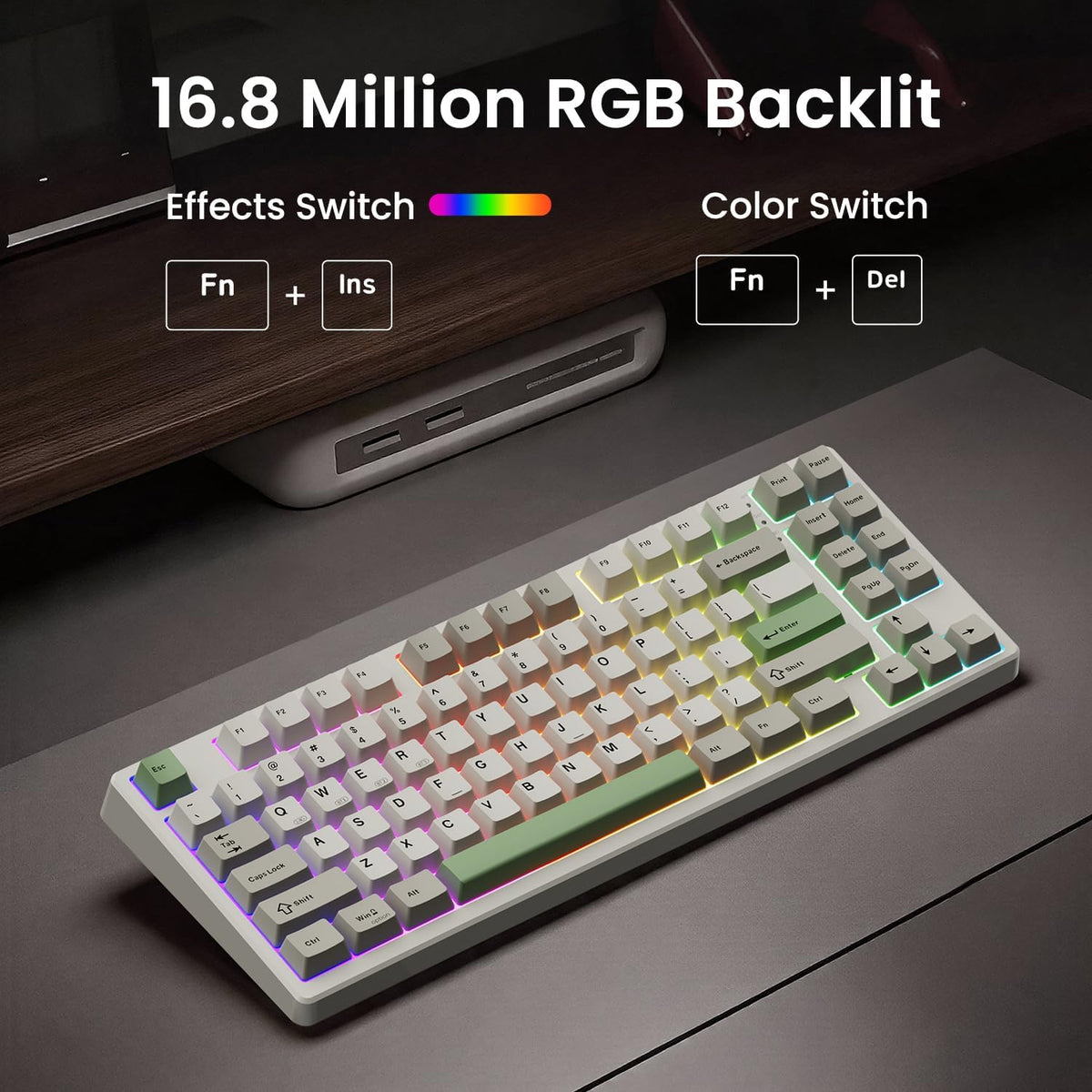 Kisnt KN85 Wireless Mechanical Keyboard, 75% Layout, Bluetooth/2.4GHz/USB-C, ...