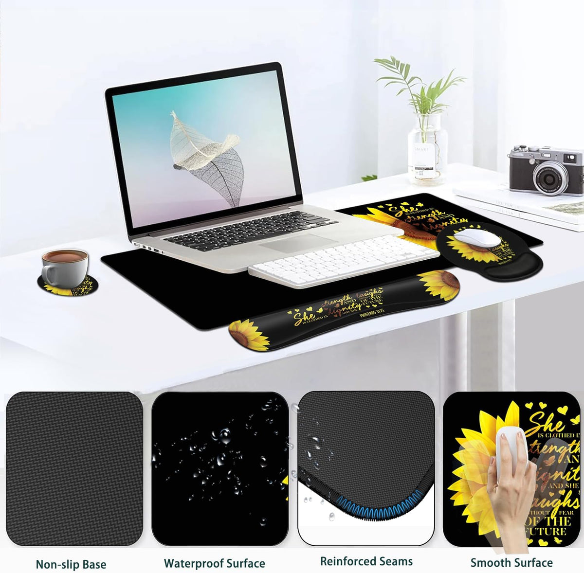 Large Mouse Pad, Ergonomic Mouse Pad with Wrist Rest and Keyboard Wrist Rest ...