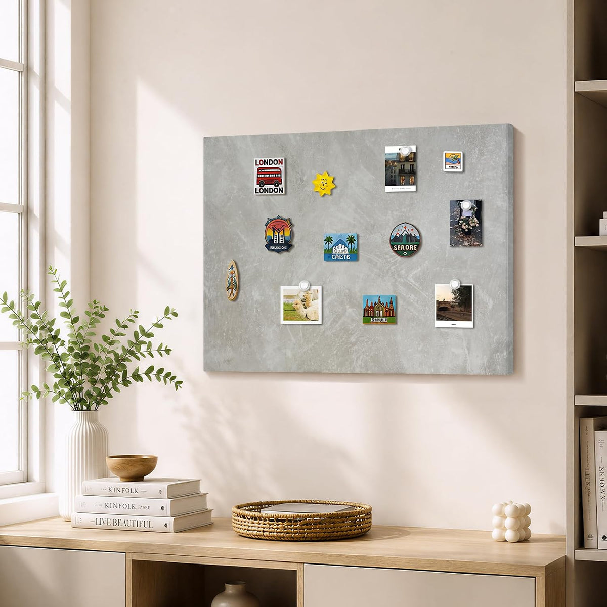 Decorative Magnetic Board for Wall, 24''x18'' Dry Erase Board...