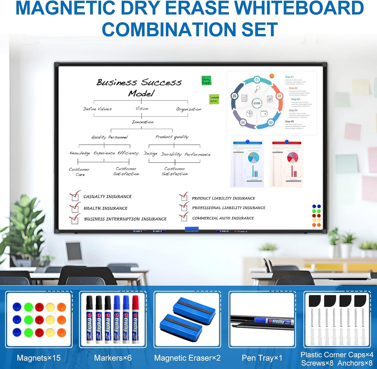 H-Qprobd Large White Board Dry Erase Board for Wall 72"X40" Magneti...