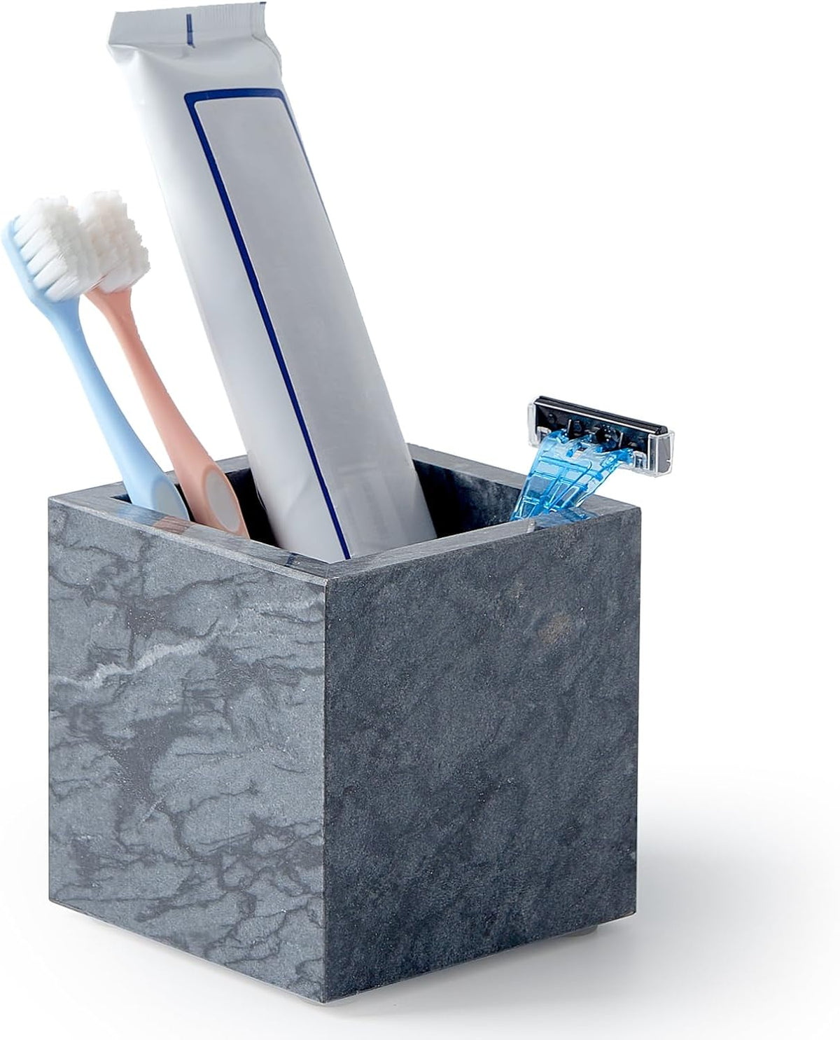 Real Luxurious Natural Marble Toothbrush Holder & Makeup Brush Organizer