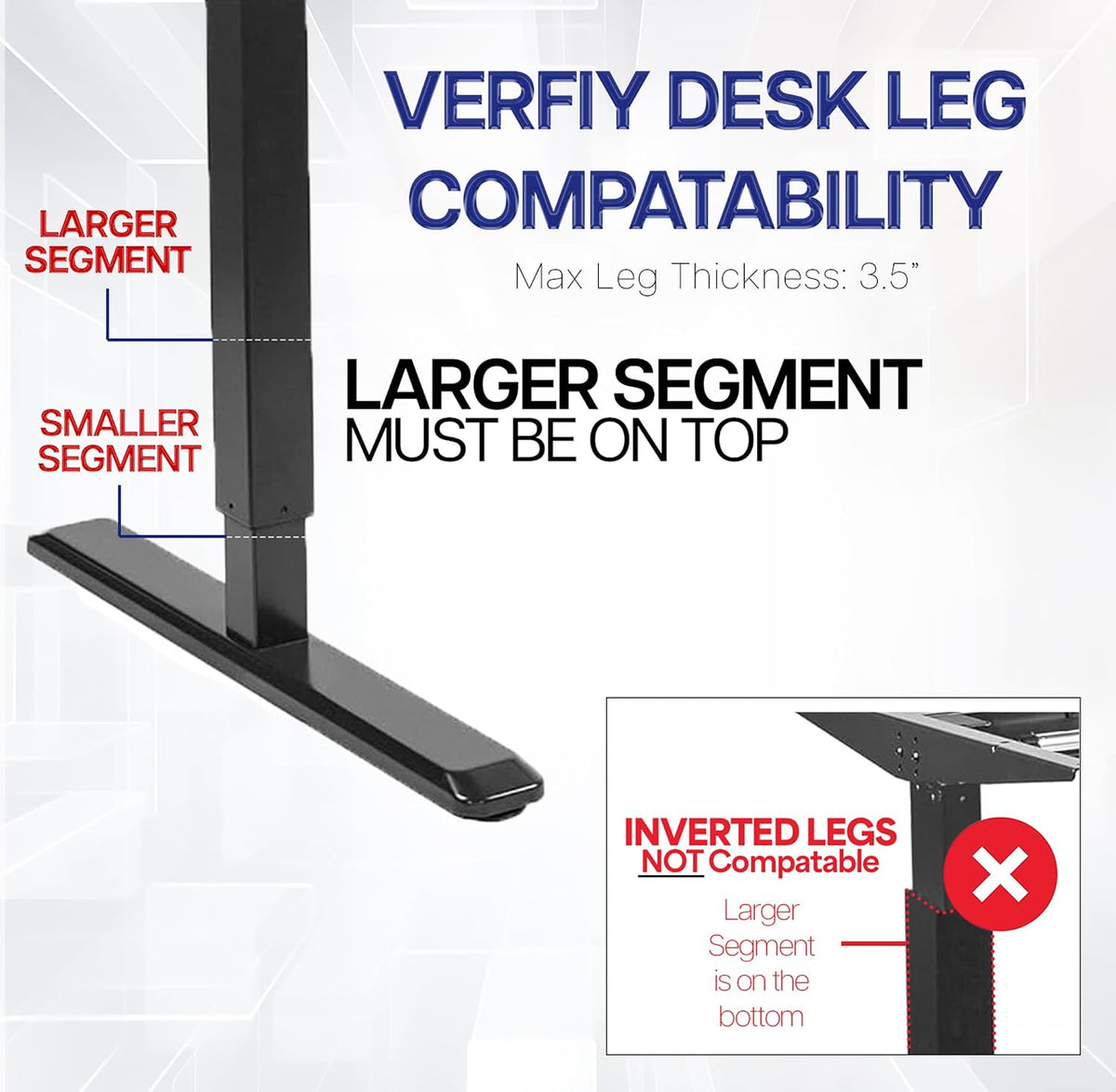 VIVO Black Clamp-on Desk Leg Large PC Mount, Mount-PCLC1
