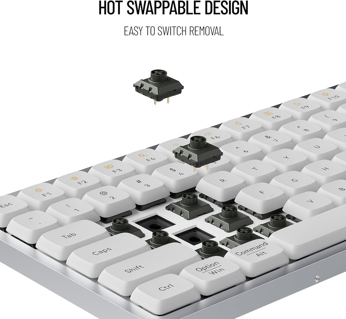 Flow 100 Keys Low-Profile Mechanical Keyboard, All-Aluminum Body (Black)