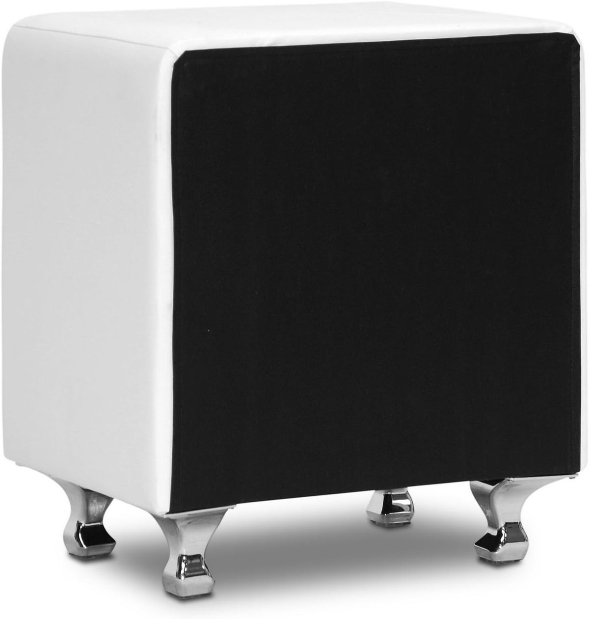 Baxton Studio Stella Crystal Tufted Upholstered Modern Nightstand, White