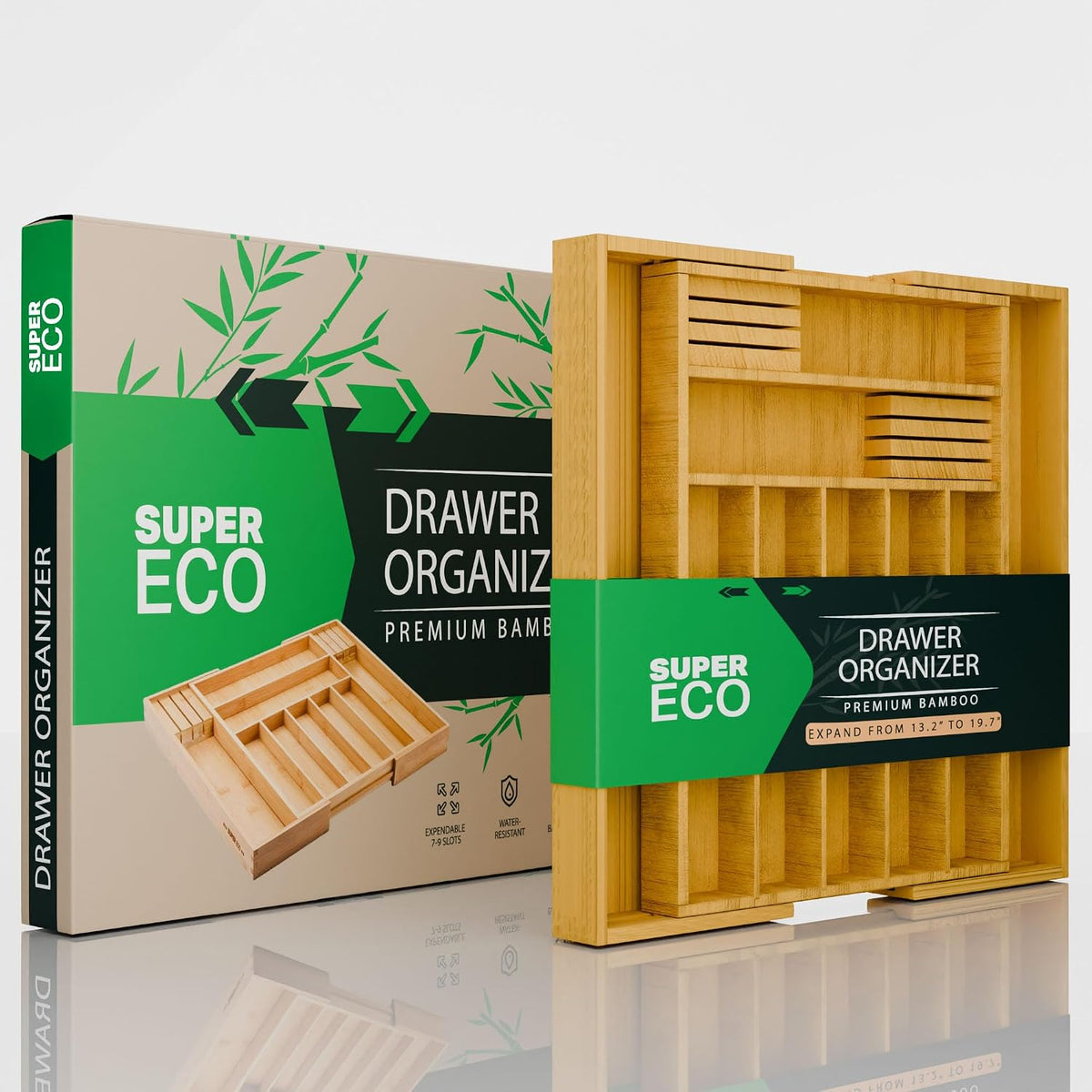 Bamboo Kitchen Drawer Organizer - Bamboo Expandable Drawer Organizer Utensil ...