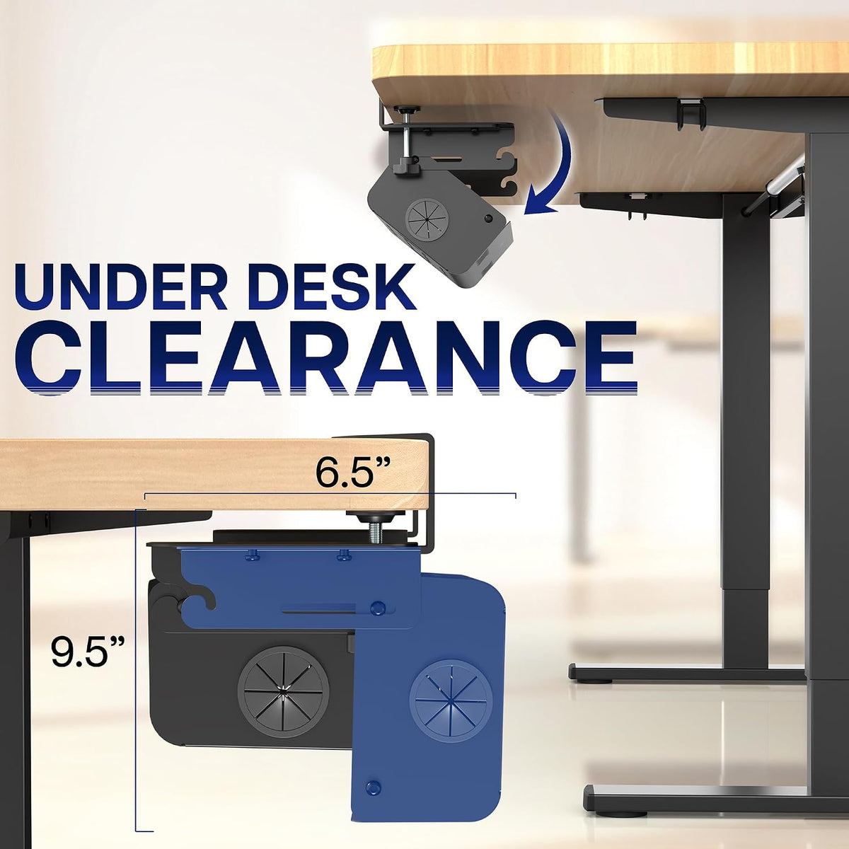 VIVO Black Clamp-On Flip-Open 35 in Cable Management Box, DESK-ACMB35-C