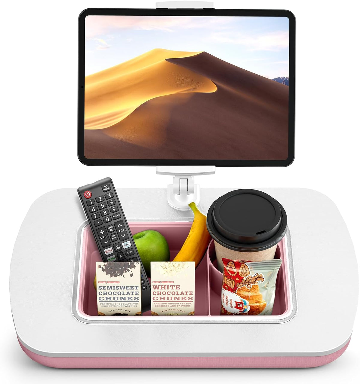 ERGONOV Tablet Pillow Stand for Lap with Snack Bowl and 360° Rotating Arm