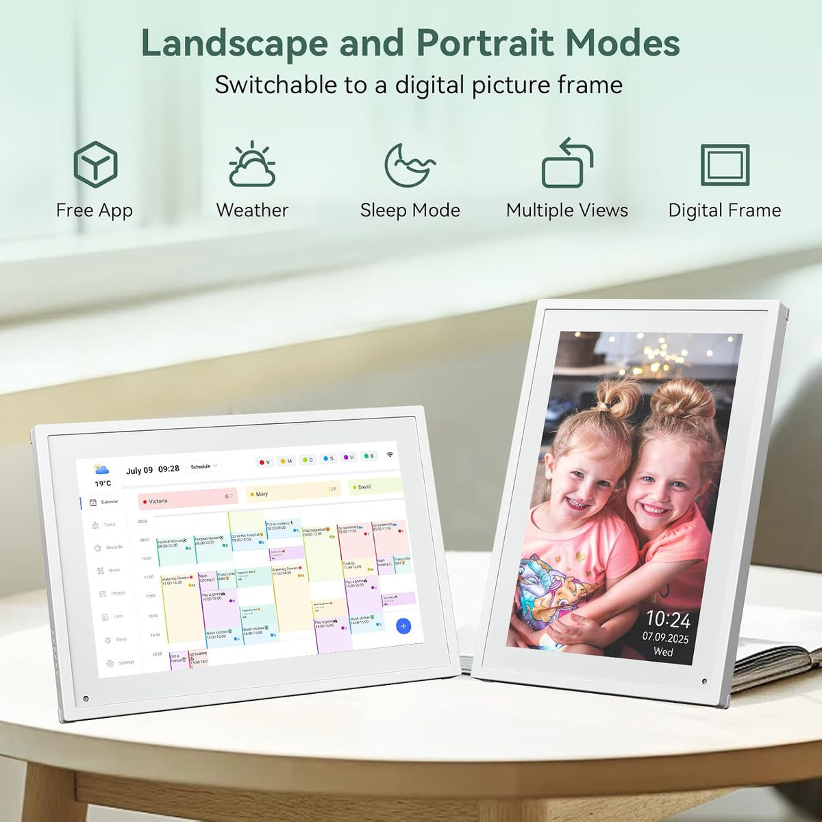 Digital Calendar,10.1 Inch Planner Electronic Calendar&Chore Chart,Smart ...