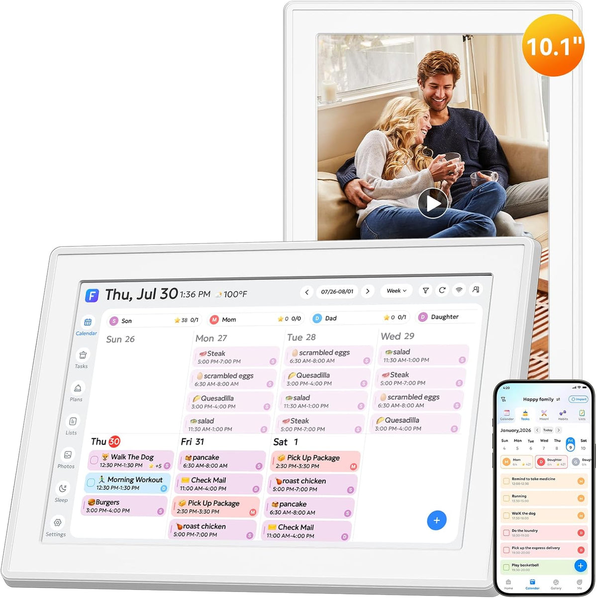 10.1" Smart Digital Calendar, No Subscription Family Hub