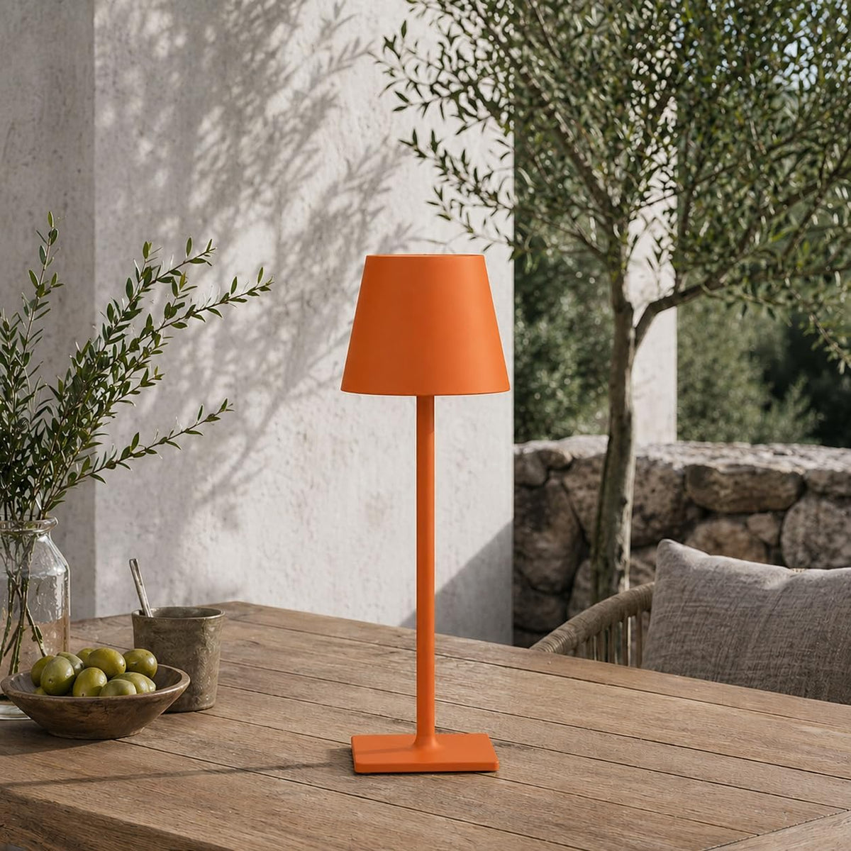 Yogaret Orange Cordless Table Lamp Set of 2-3 Way and Stepless Dimmable - for...