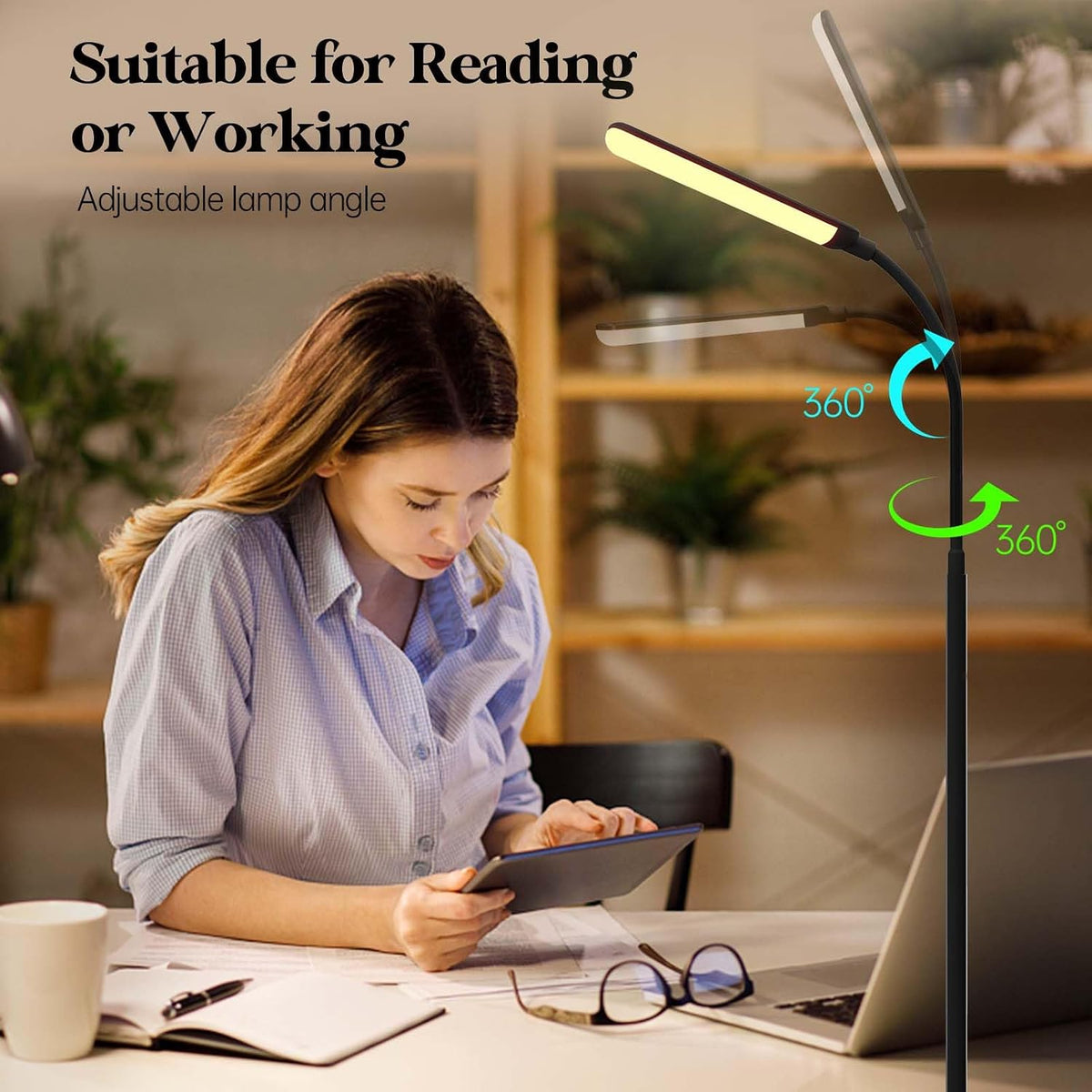 Aisutha LED Floor Lamp, 18W Super Bright Floor Lamp for Living Room, Adjustab...