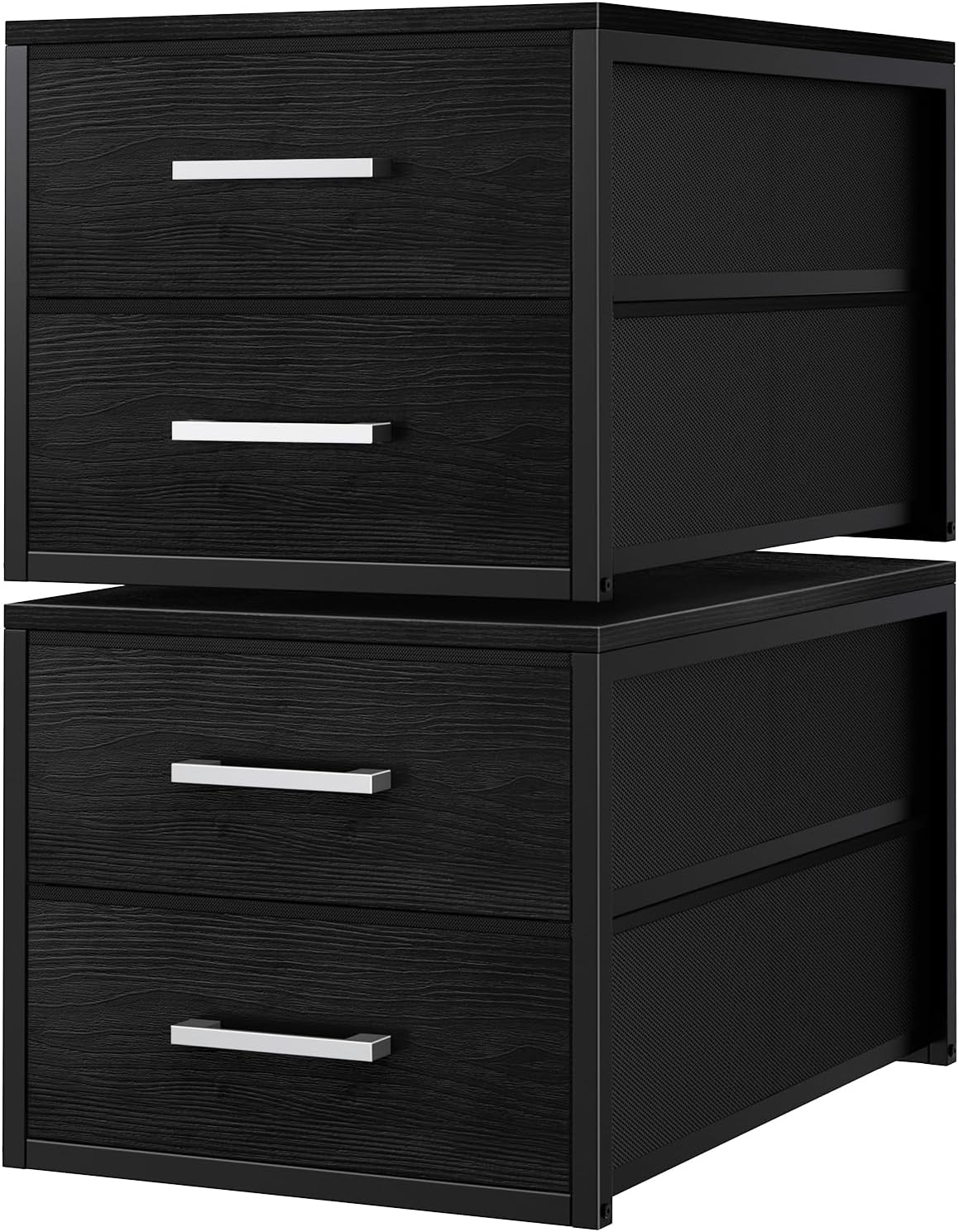 BOLUO Stackable Storage Drawers Narrow Closet Organizers and Storage Fabric B...