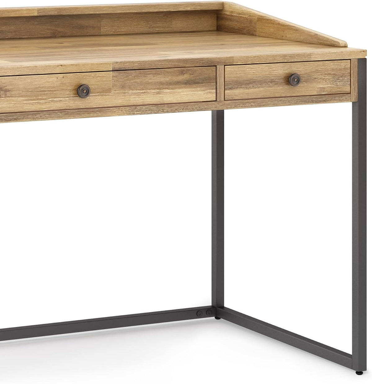 SIMPLIHOME Ralston 60" Wide Solid Acacia Wood Writing Desk in Golden Wheat